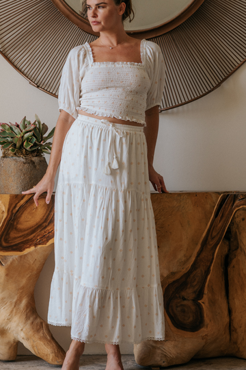 Miami Shine Tiered Long Skirt