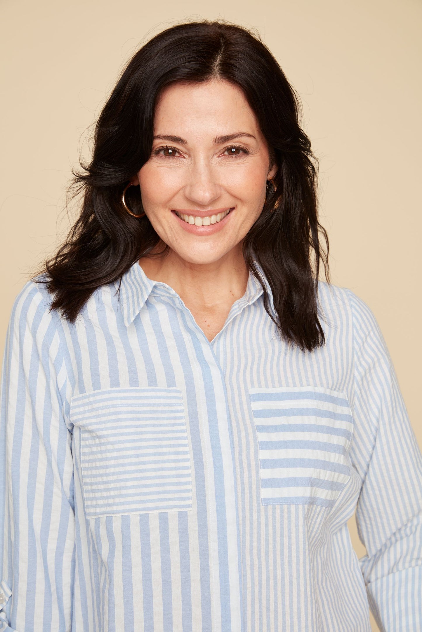 Striped Button Down Blouse