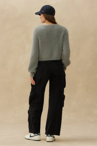 Fuzzy Button Down Cardigan