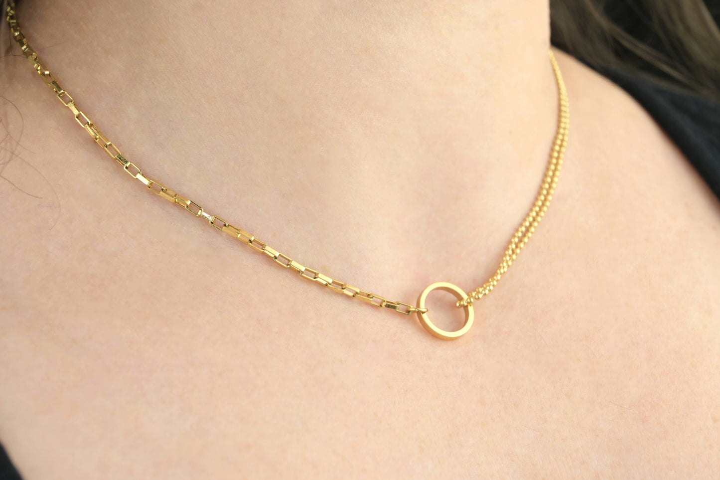 Circle Link Choker - Waterproof Asymmetrical Circle Choker
