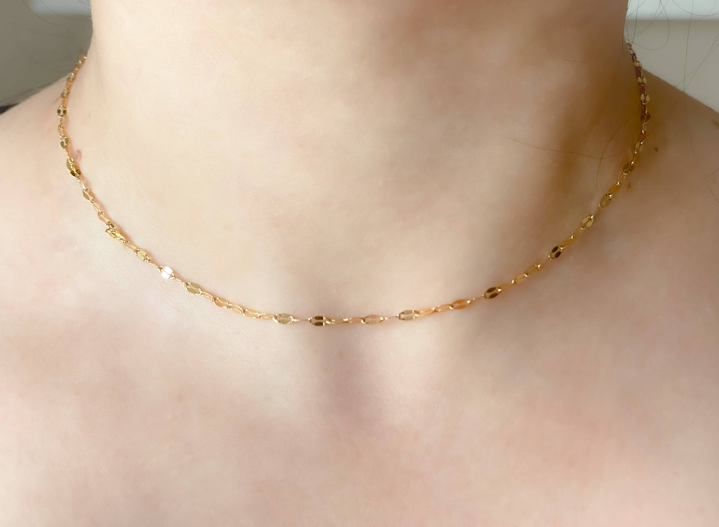 Mirror Chain Necklace - Tarnish-free Sequin Choker