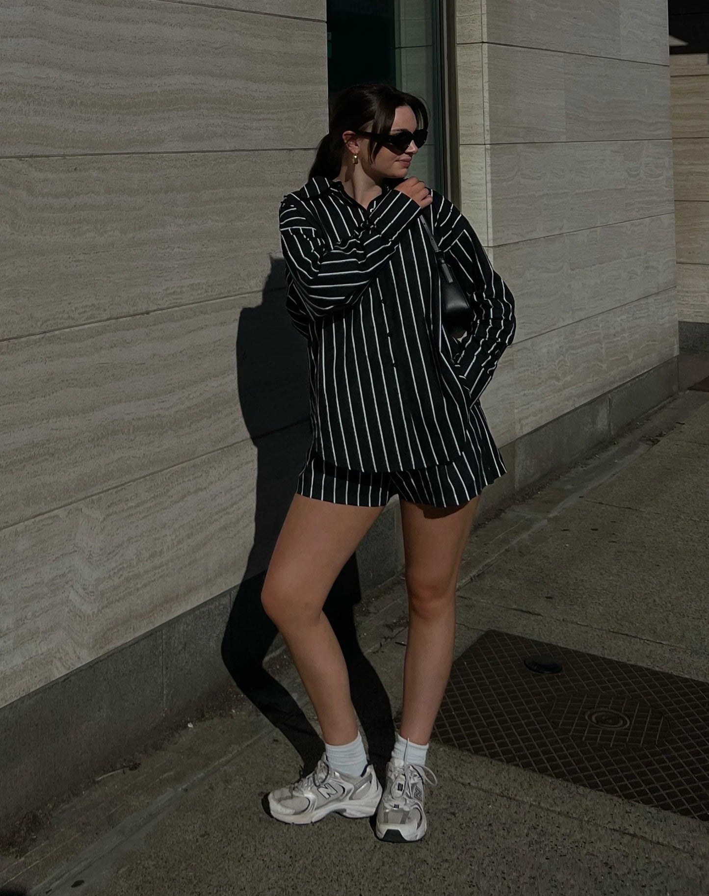 Striped High Waist Short