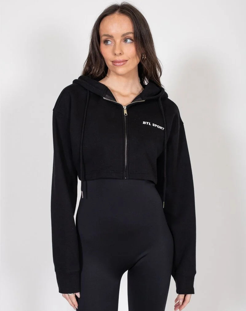 Brunette The Label Kindness Club Full Zip Super Crop Hoodie