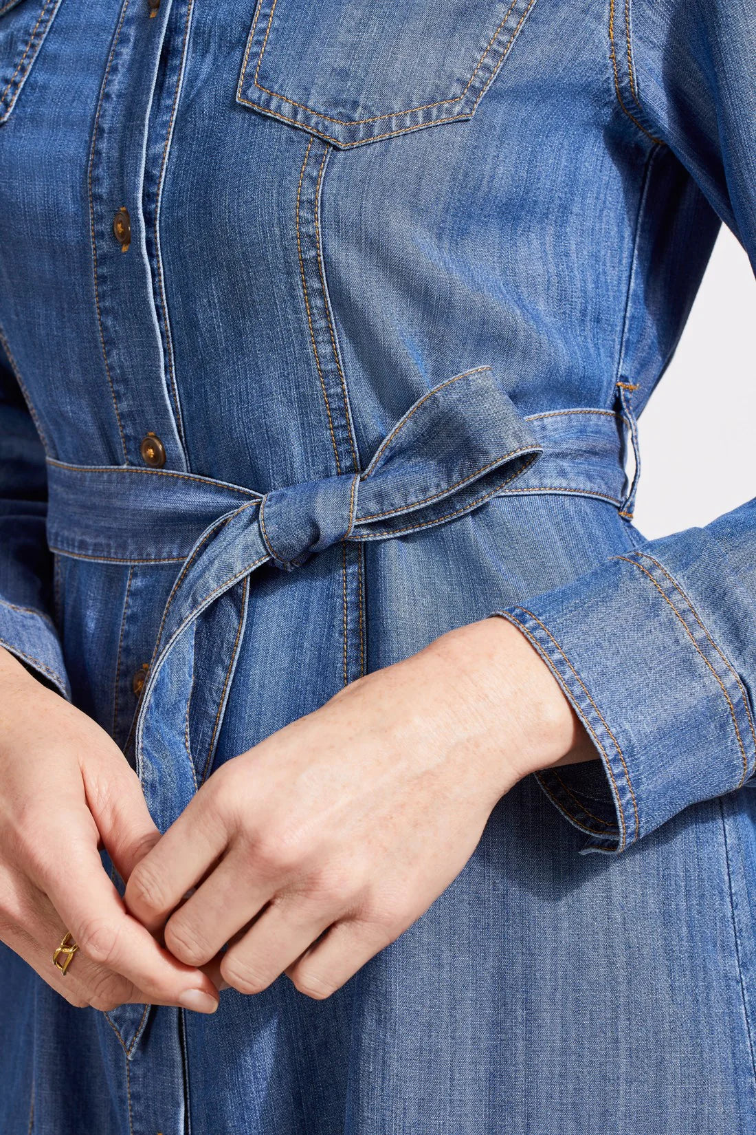 Denim Button Up Midi Dress