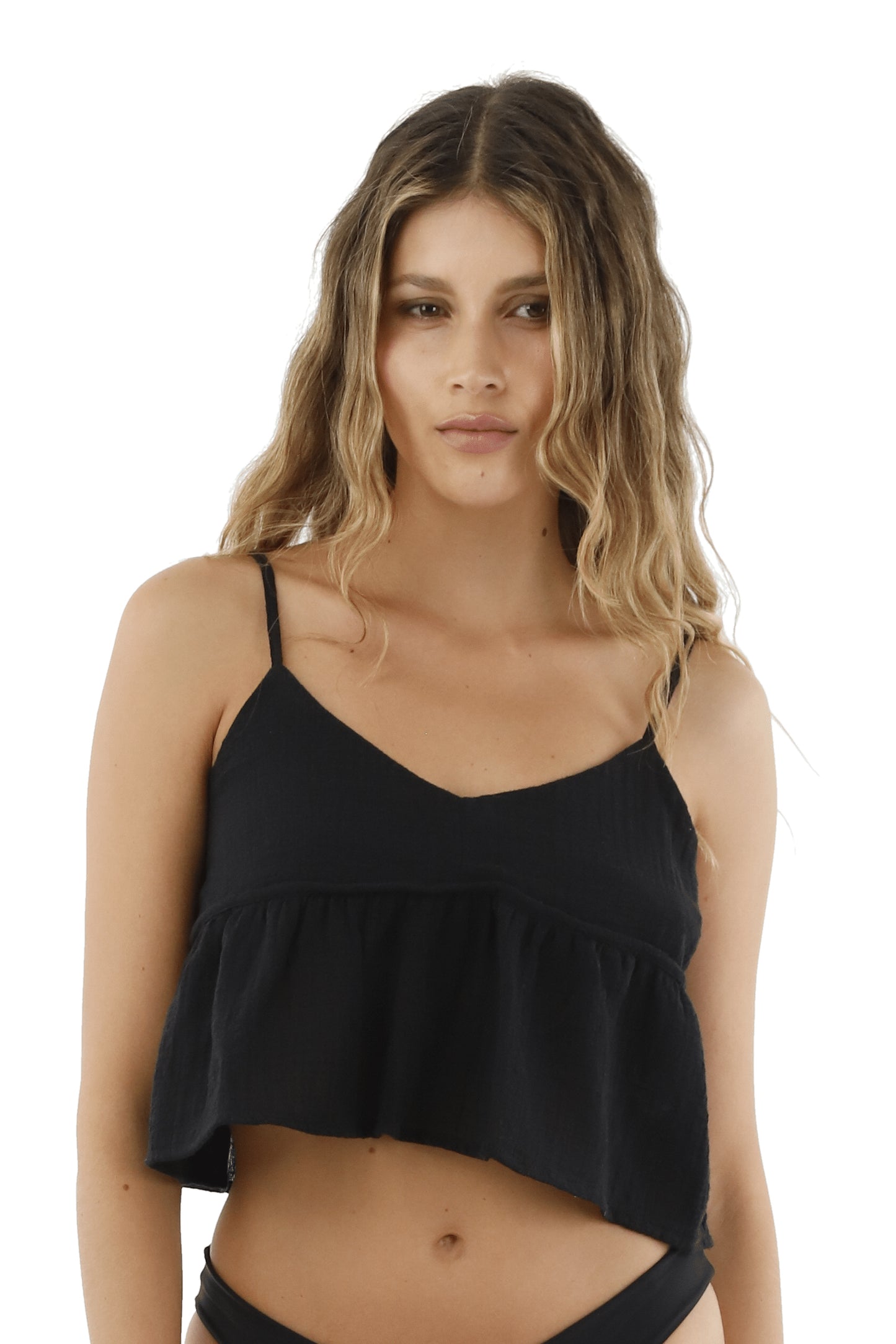 Malai Ruffle Crop Top