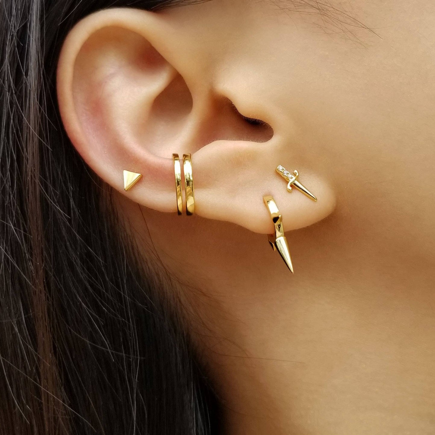 Dainty Sword Stud Earrings