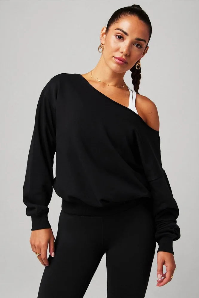 Terry Off Shoulder Sweatshirt