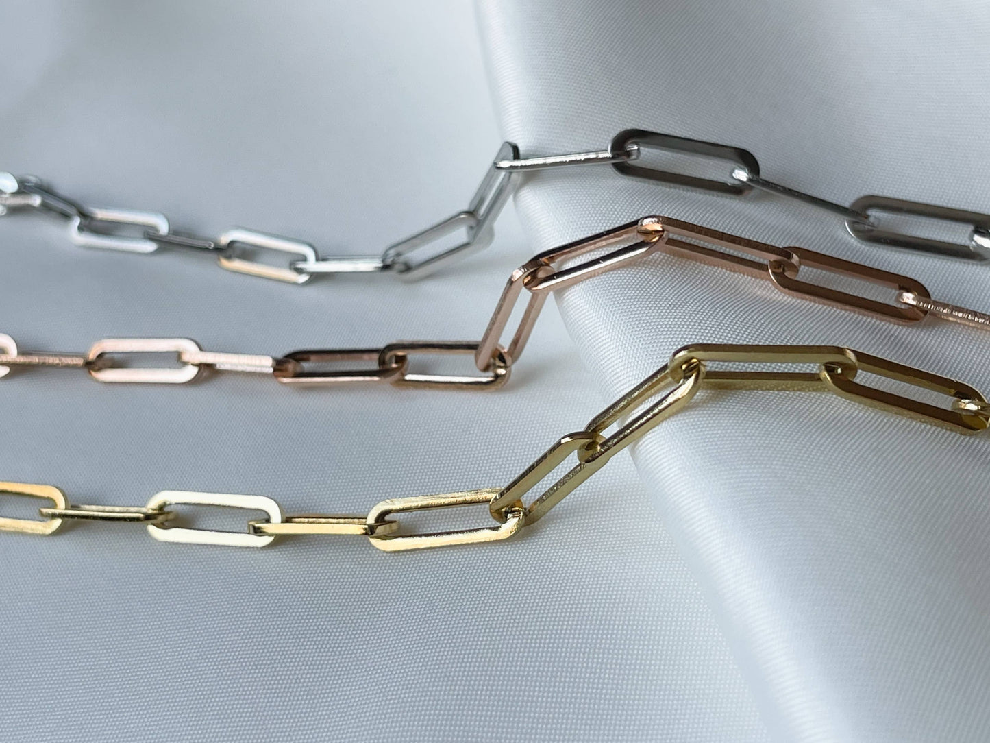 18k Gold Paperclip Necklace - Waterproof Link Chain Necklace