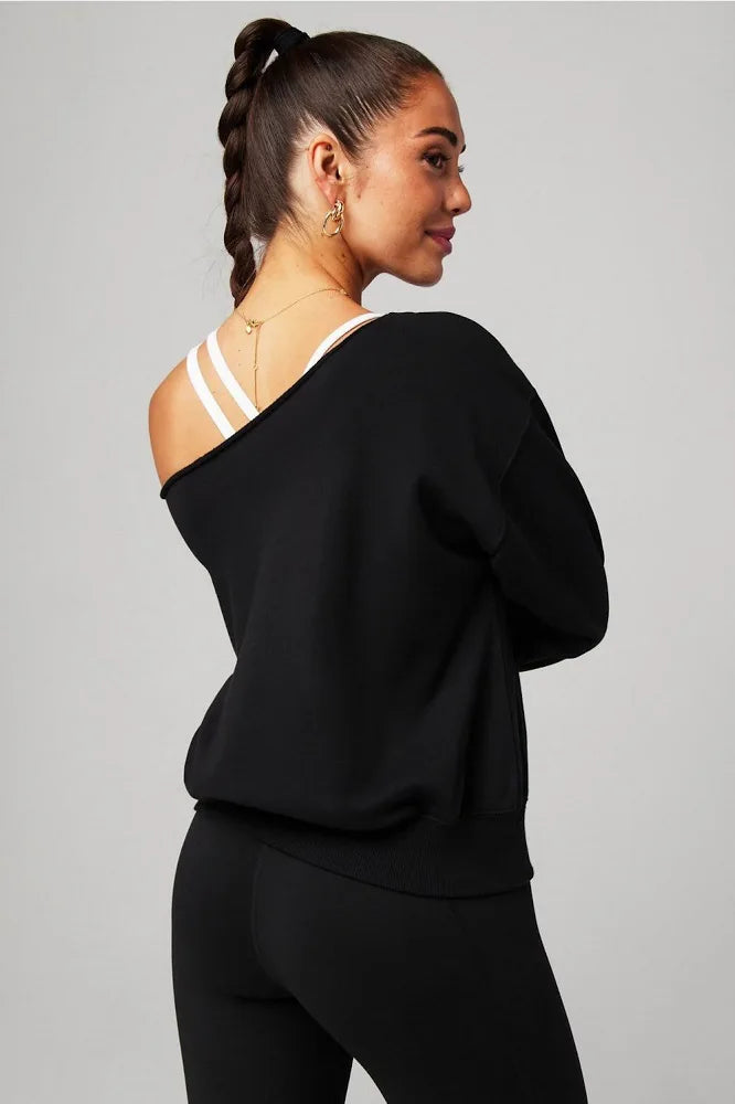 Terry Off Shoulder Sweatshirt