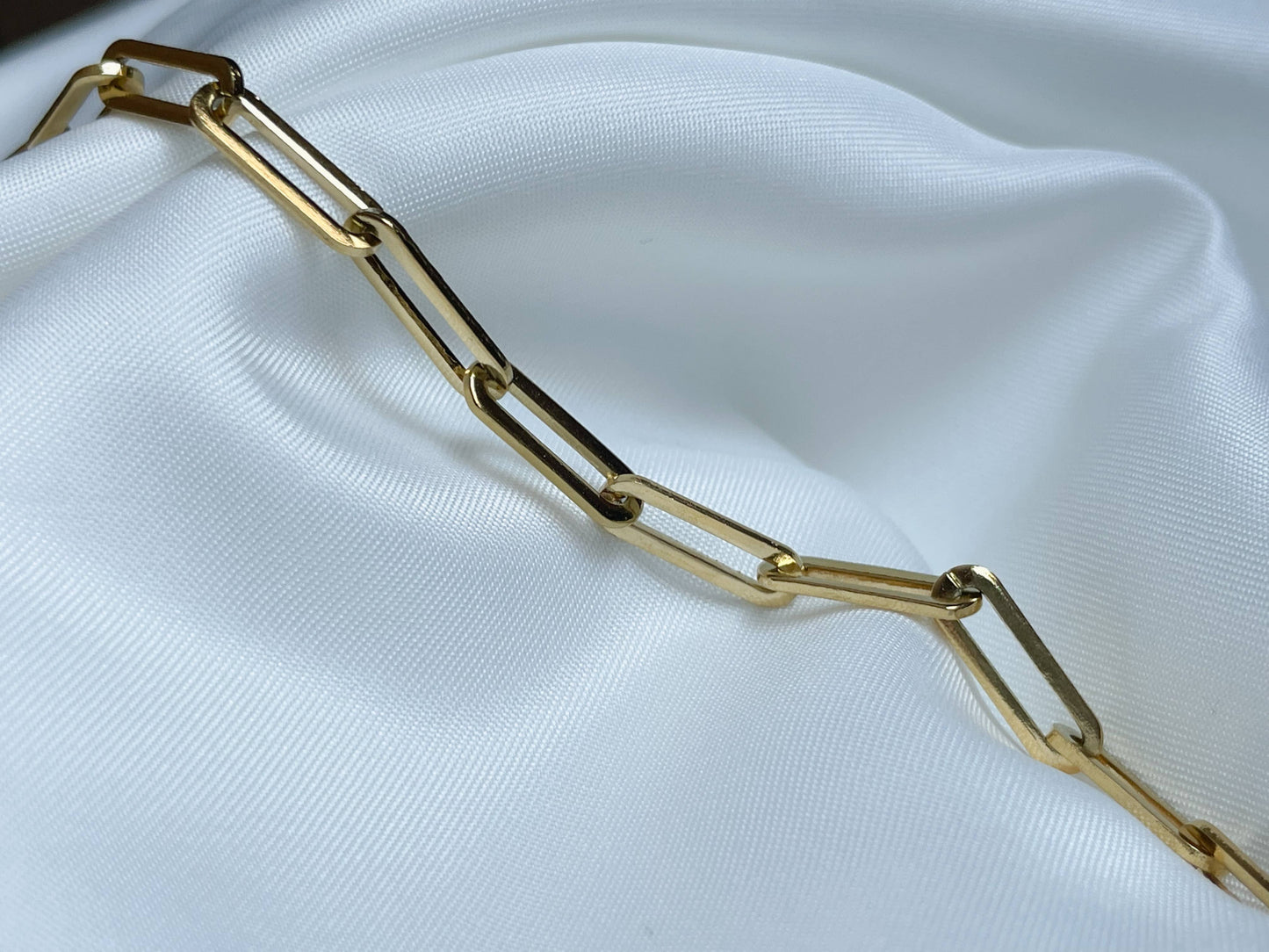 18k Gold Paperclip Necklace - Waterproof Link Chain Necklace