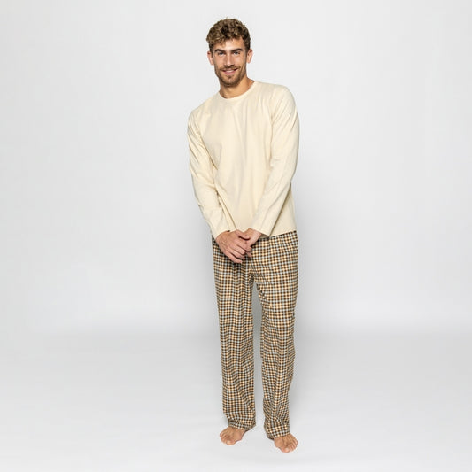 Mens Pj Set Cream