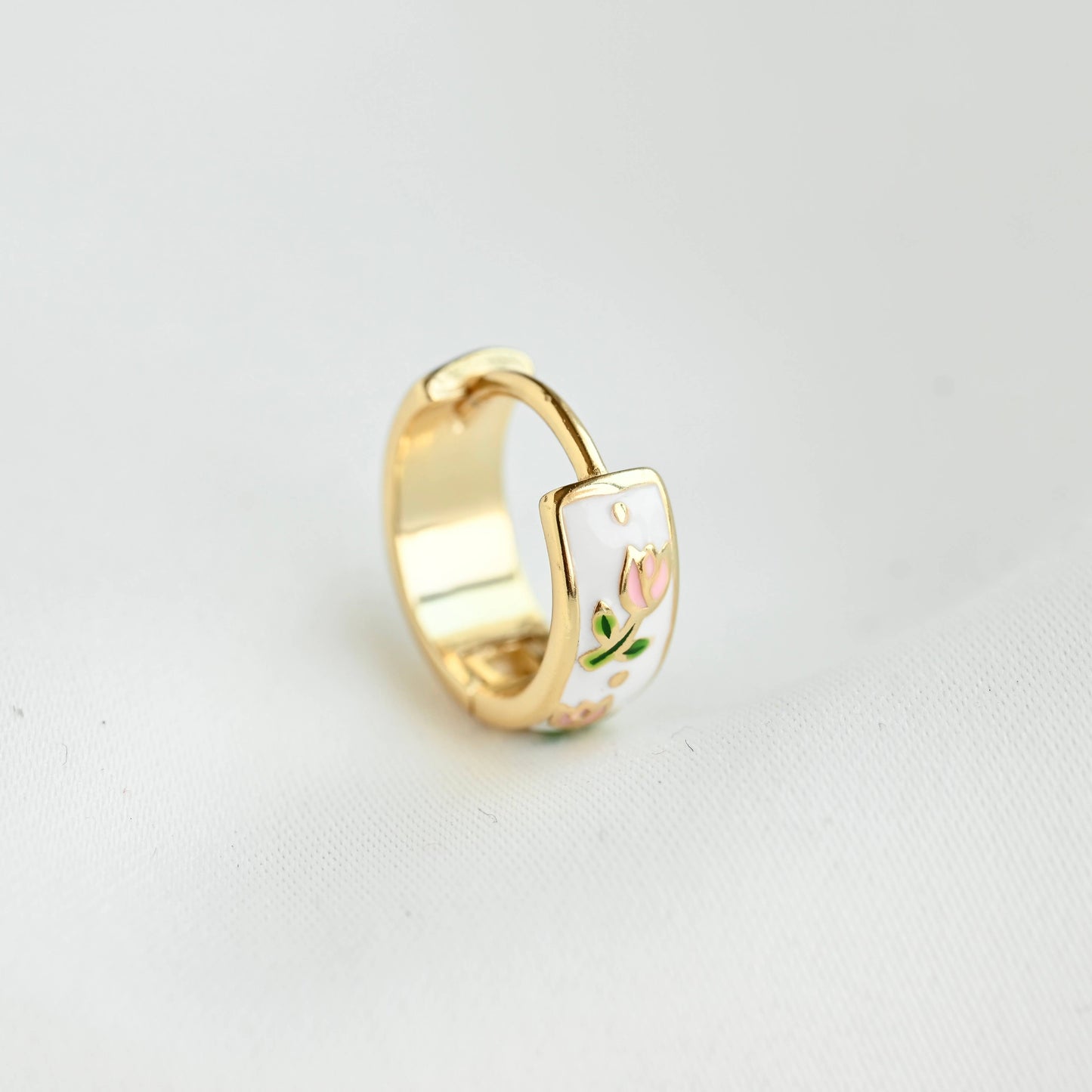 Gold Flower Hoop Earrings-Vintage Style Silver Hoops