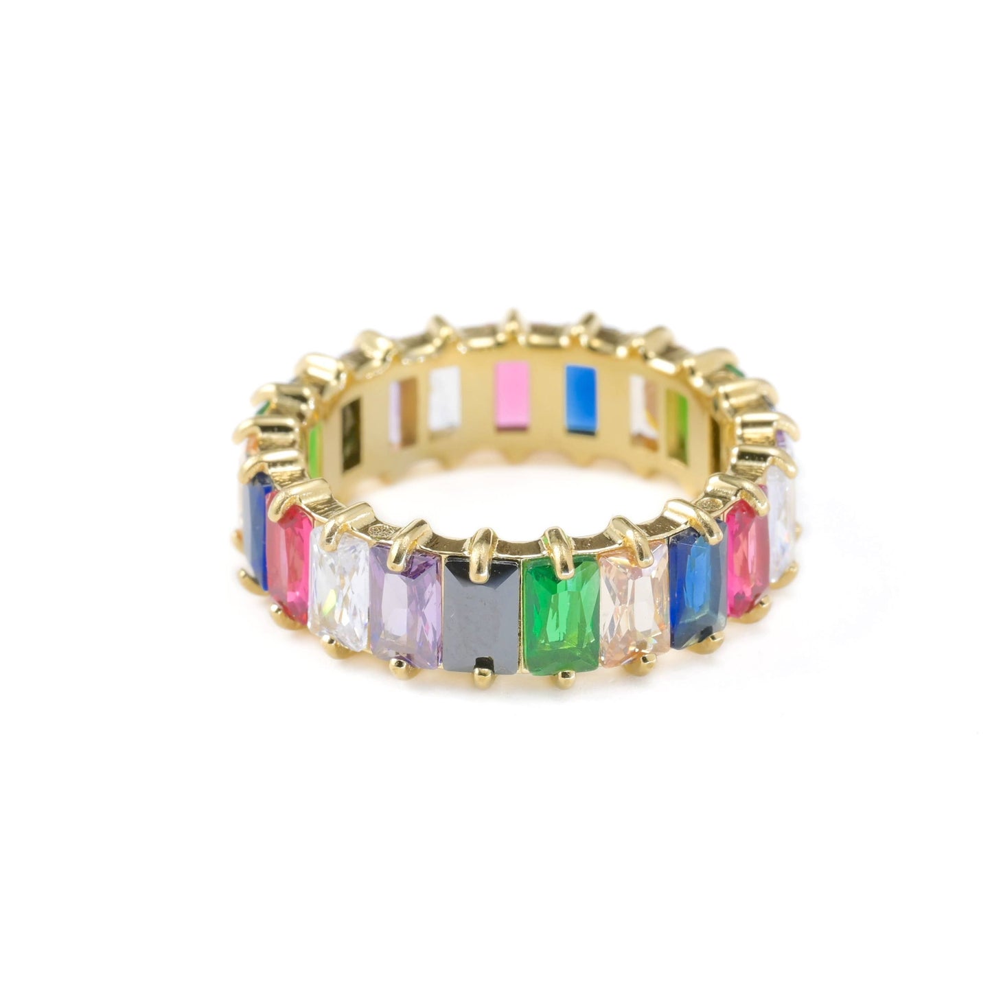 Baguette Diamond Ring - Wide Baguette-cut CZ Ring