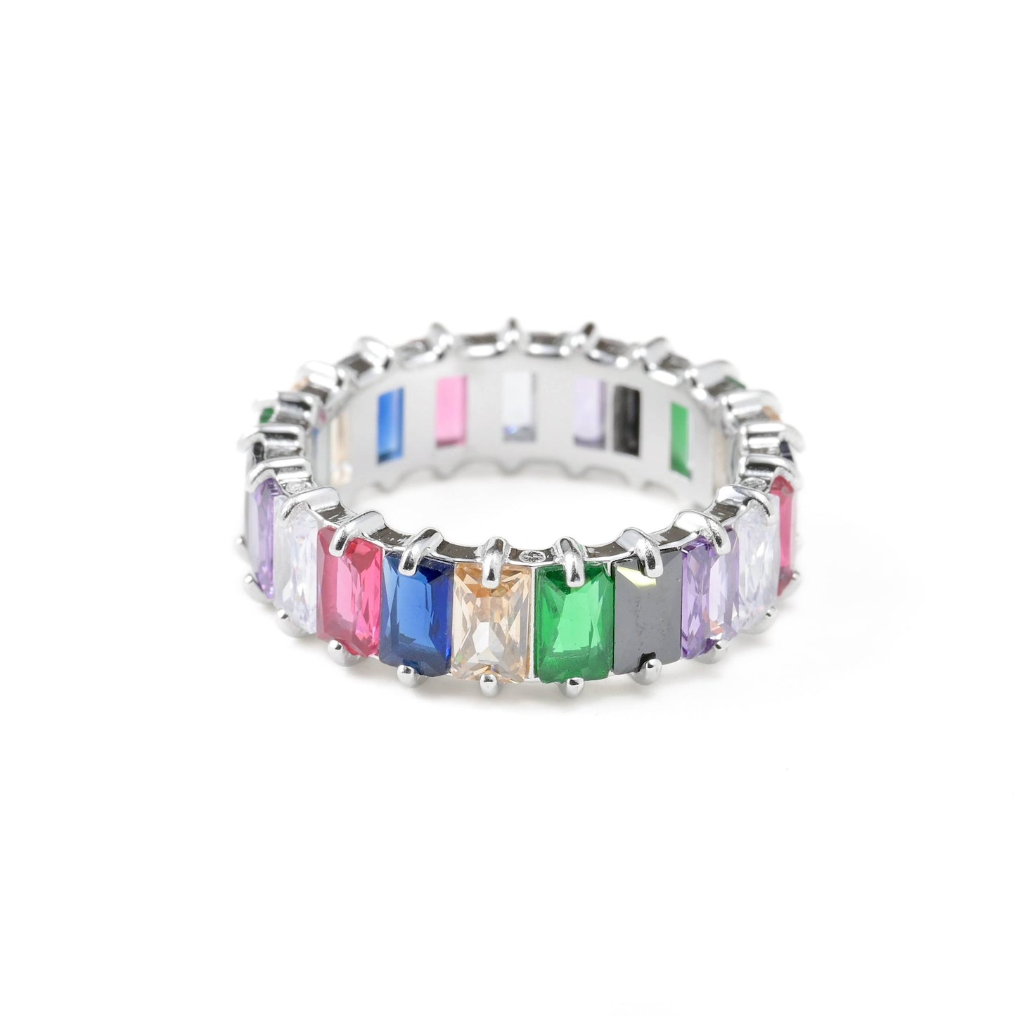 Baguette Diamond Ring - Wide Baguette-cut CZ Ring