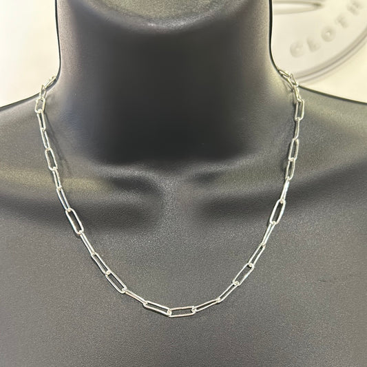 Paper Clip Necklace Silver