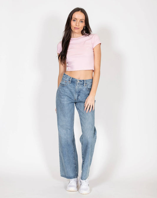 Ribbed Cropped Fitted Shirt