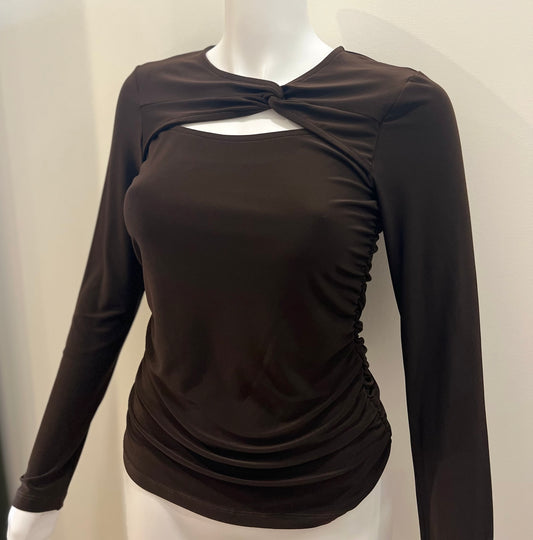 Top knotted Long Sleeve Blouse