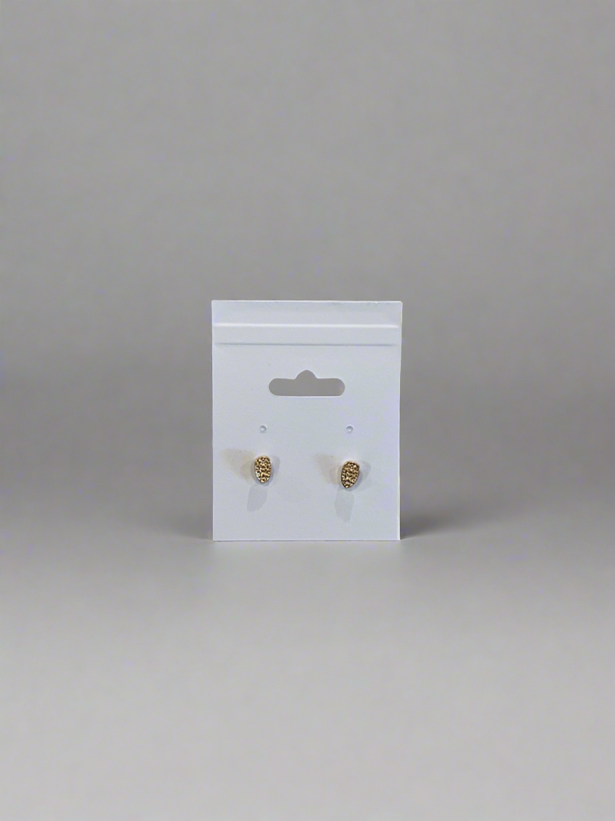 Pointed Oval Textured Earrings