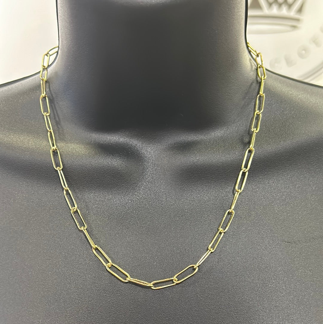 Paper Clip Necklace Gold