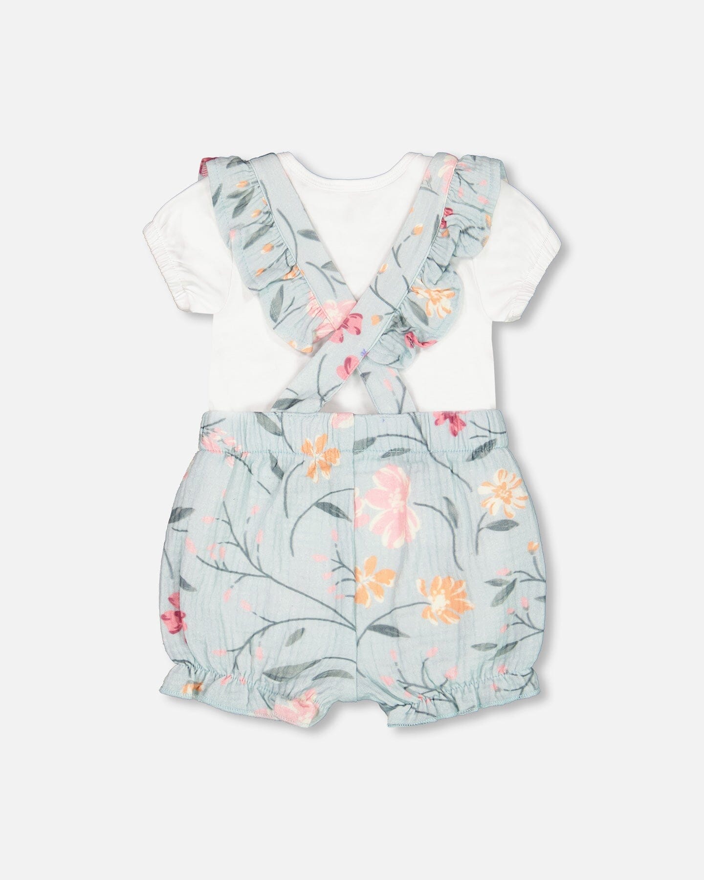 Onesie Organic Cotton & Shortall Printed Flowers Muslin