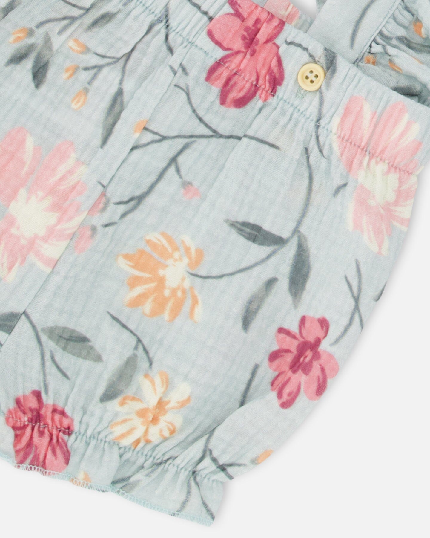 Onesie Organic Cotton & Shortall Printed Flowers Muslin