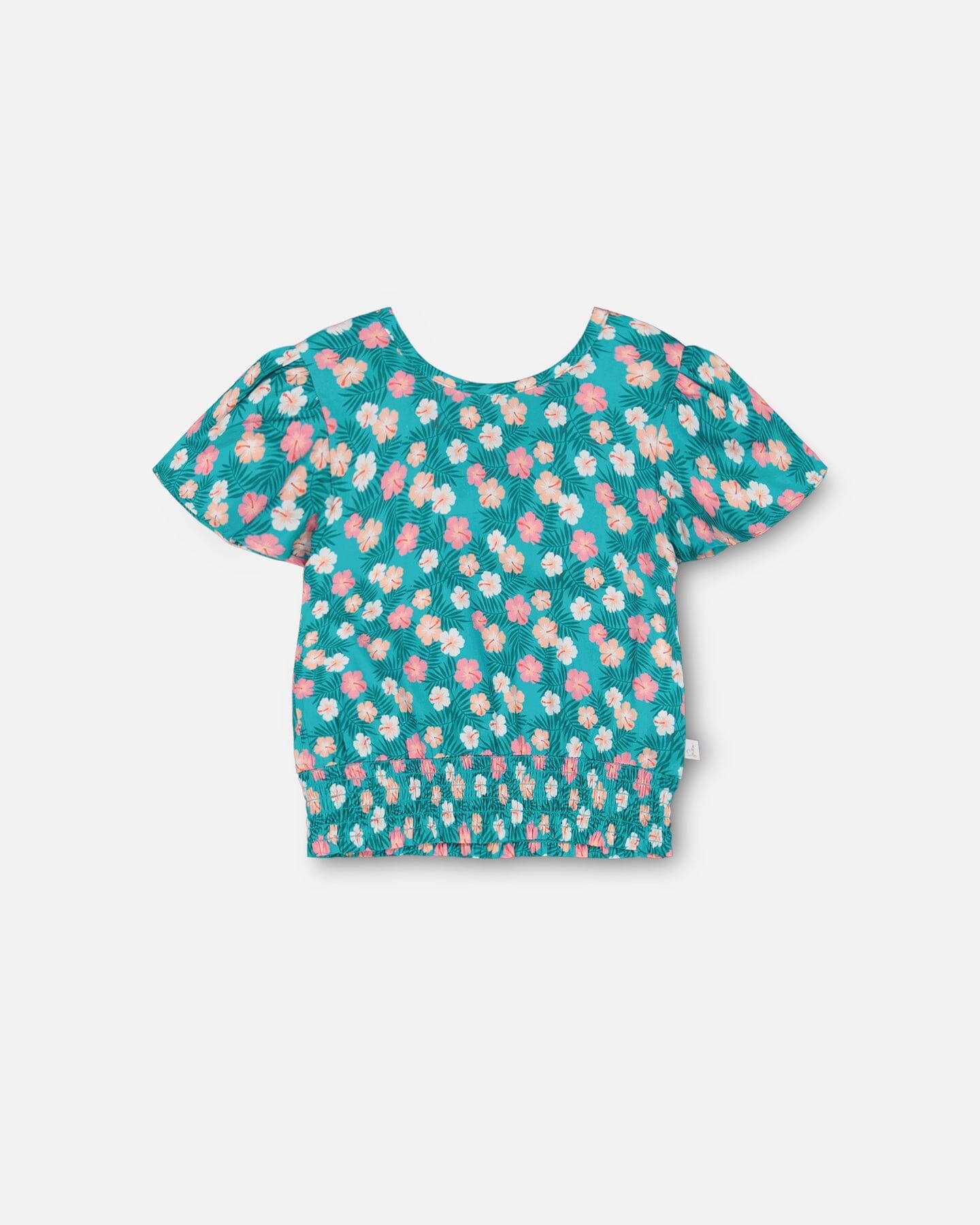 Blouse Ibiscus Viscose Print With Smock Waist (Child)