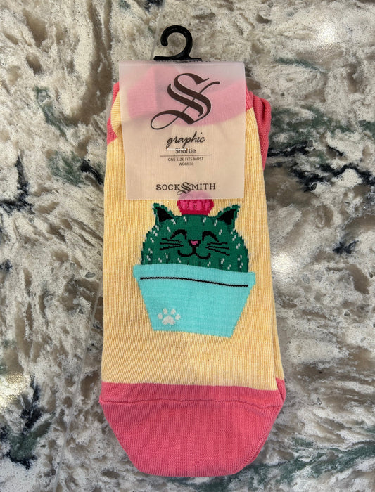 Kitty Cactus Ankle Socks
