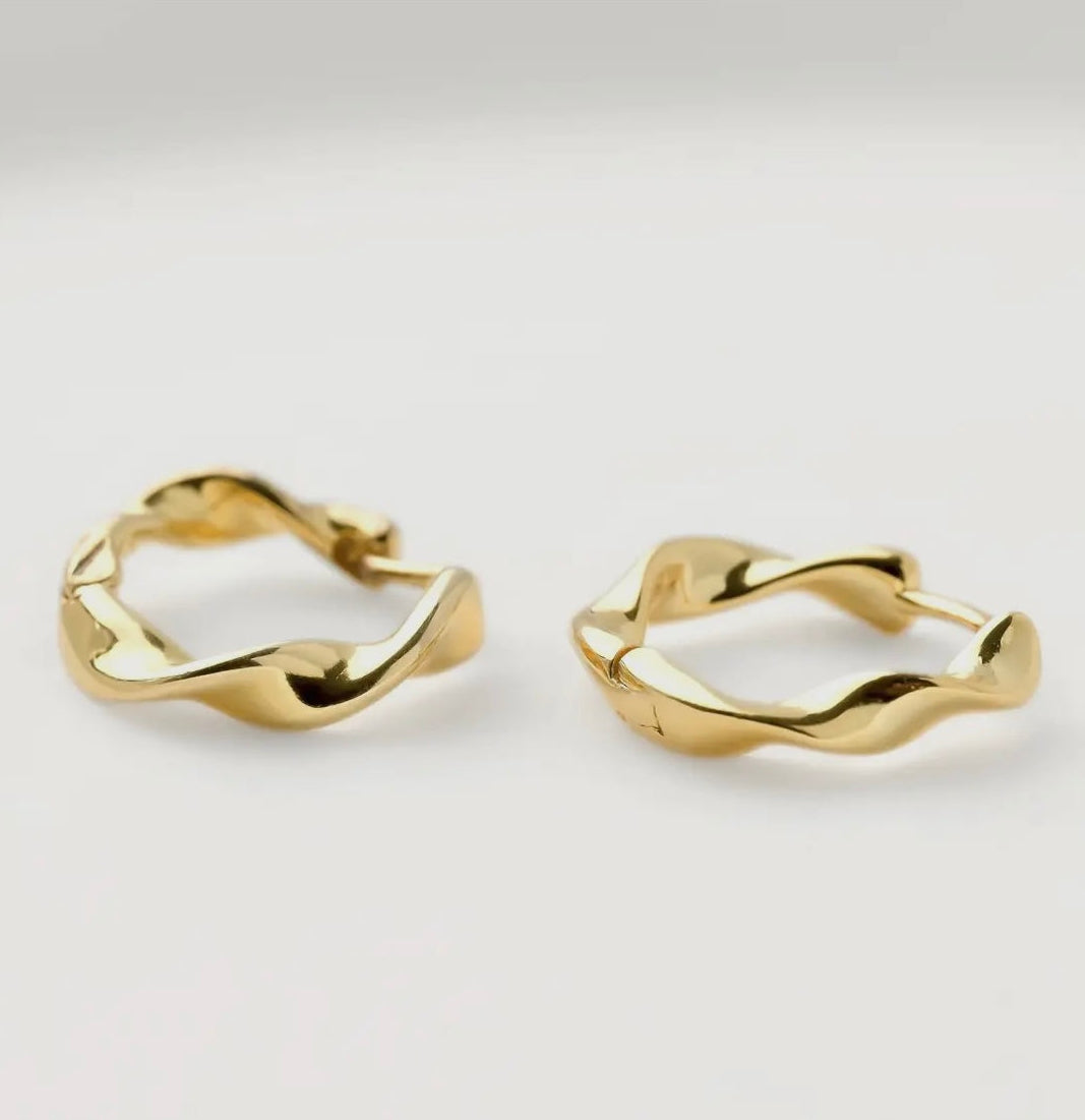 Twisted Huggie Hoops