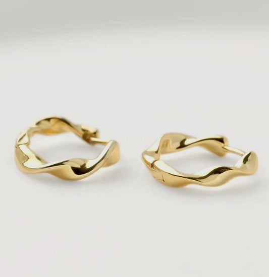 Twisted Huggie Hoops