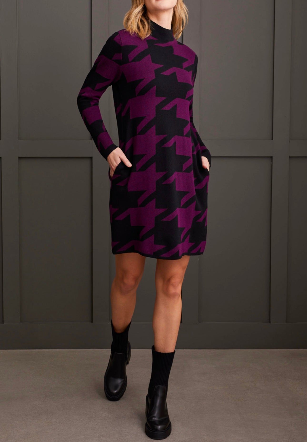 Funnel Neck Sweater Dress