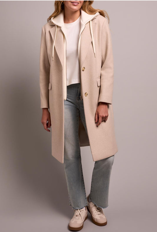 Trench Coat With Fooler Hoodie