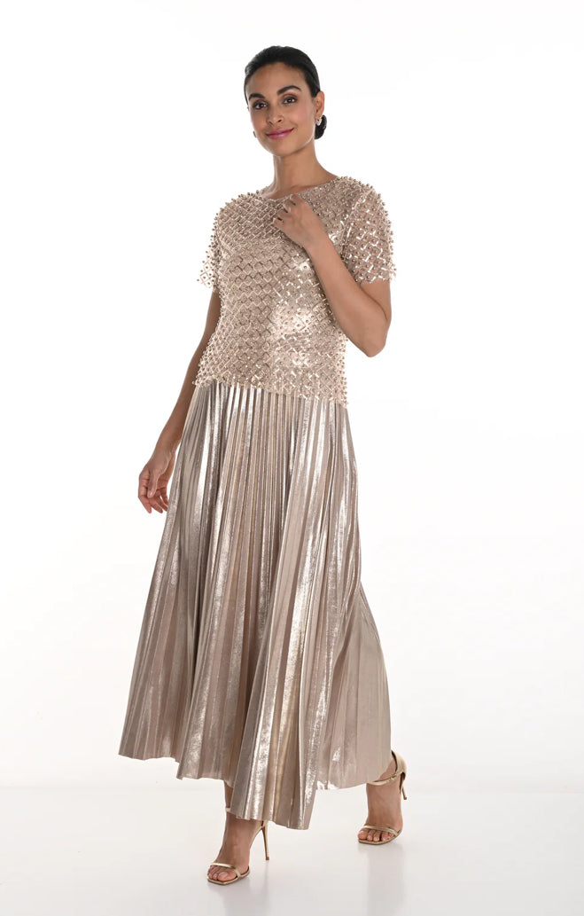 Gold Pleated Skirt