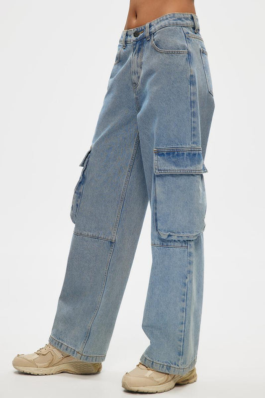 Low Rise Cargo Denim