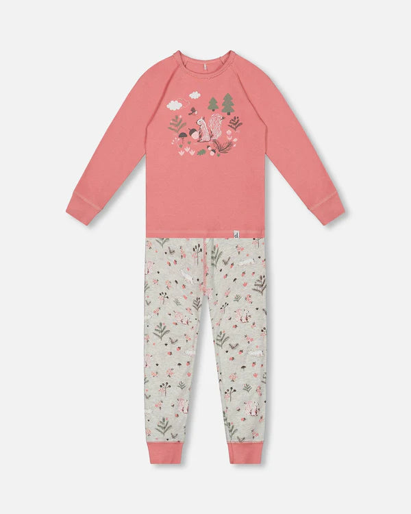 Squirrel Printed Two Piece Pj Set