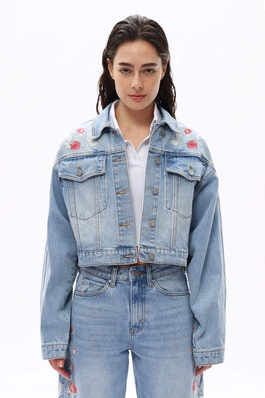 Cropped denim jacket