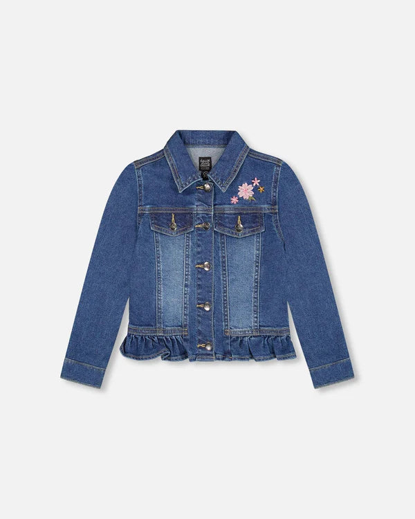 Floral heart Jean jacket