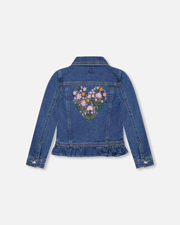 Floral heart Jean jacket