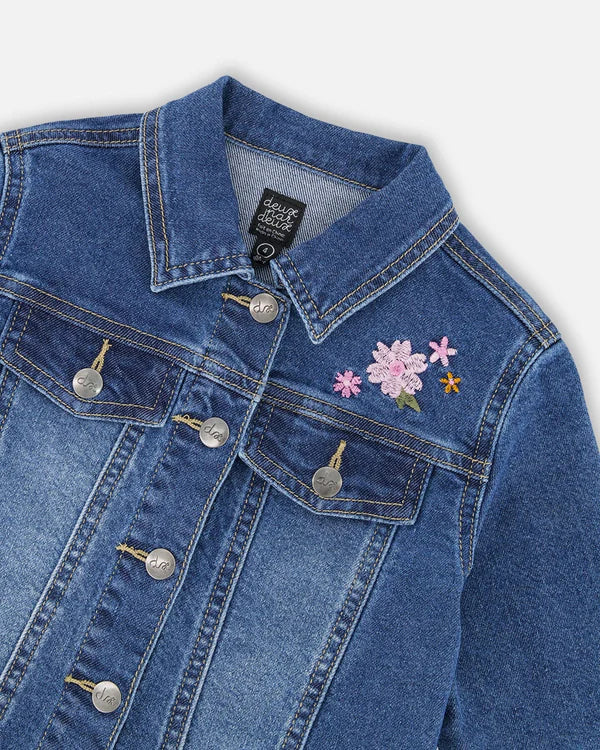 Floral heart Jean jacket