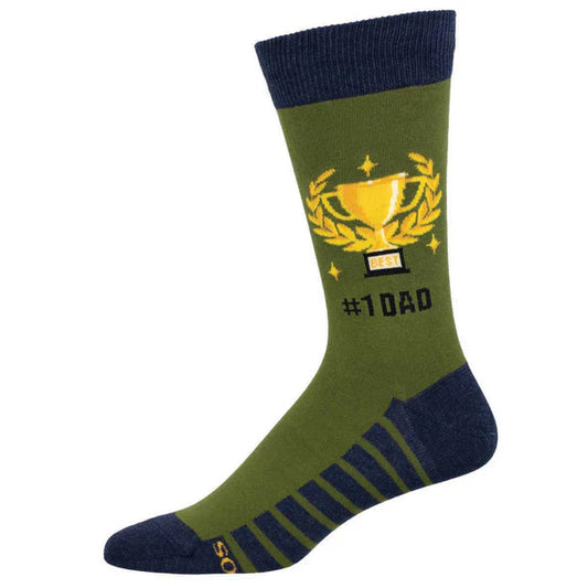 #1 Dad Crew Socks