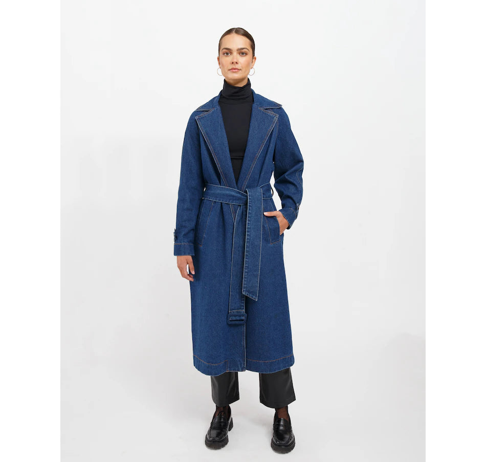 The Caitlin Denim Trench Coat