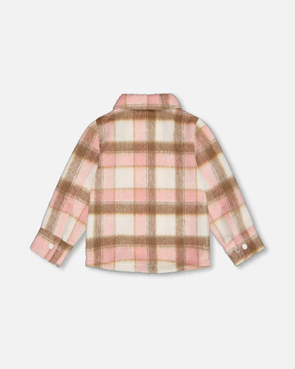 Overshirt Wool-Effect With Pockets Plaid Pink