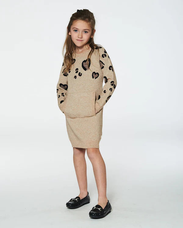 Sweater Dress With Heart Jacquard