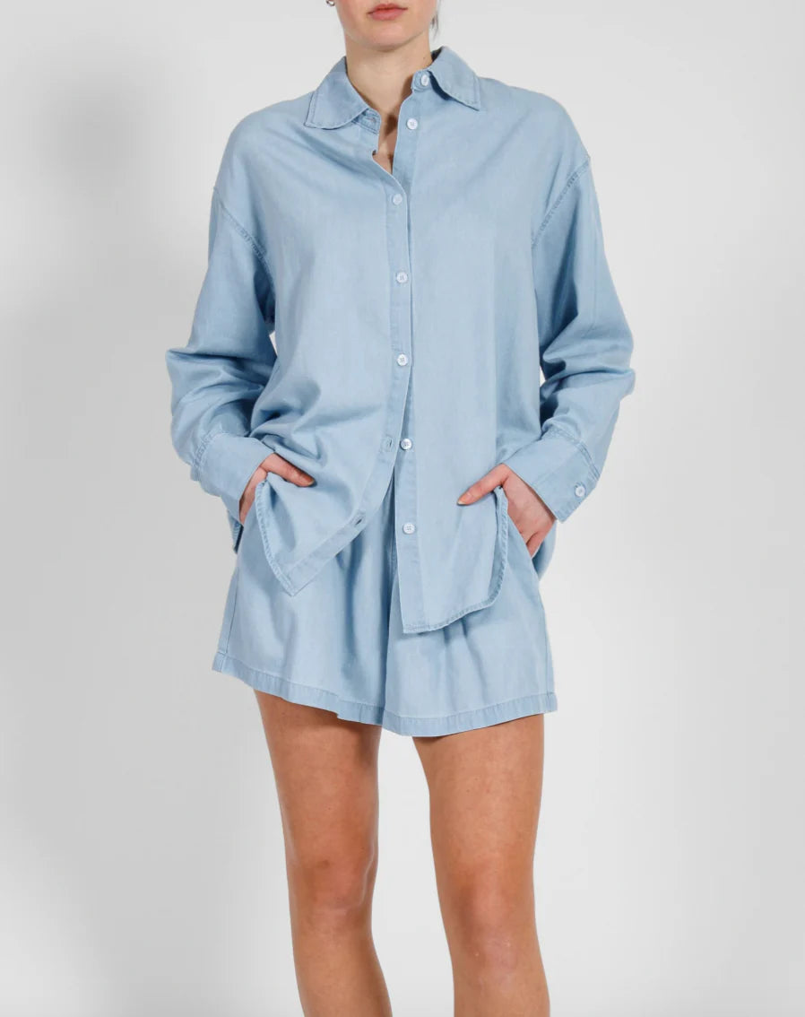 Chambray Demin Button Up Shirt