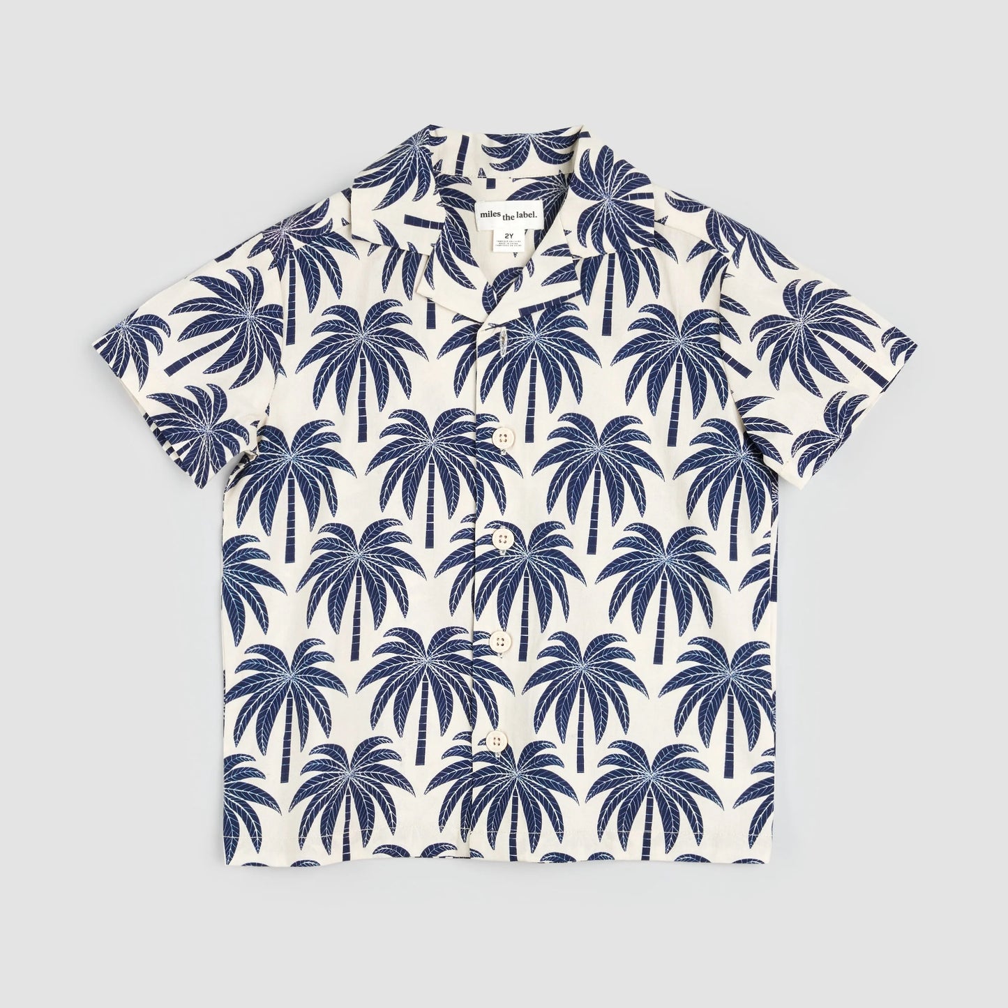 Palm Tree Viscose Blend Camp Shirt