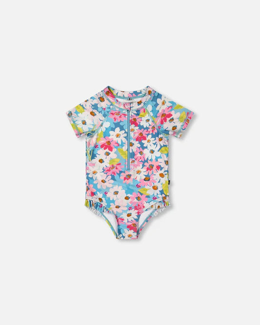 Short Sleeve One Piece Swimsuit