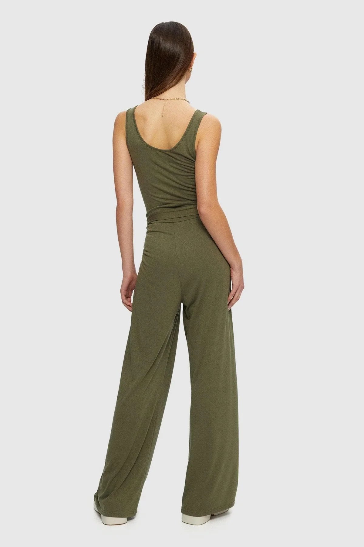Green wide leg jumpsuit sales