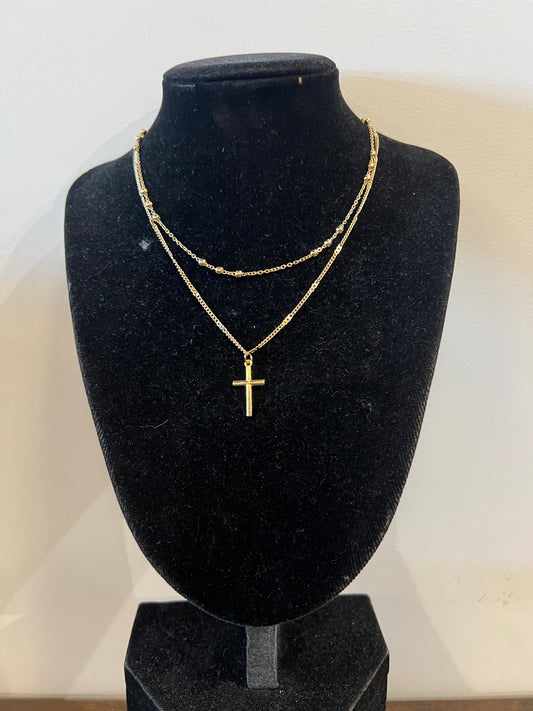 Stacked Cross Necklace