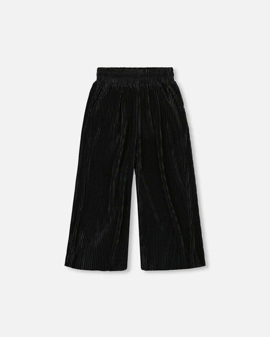 Wide Leg Pleated Jersey Pants