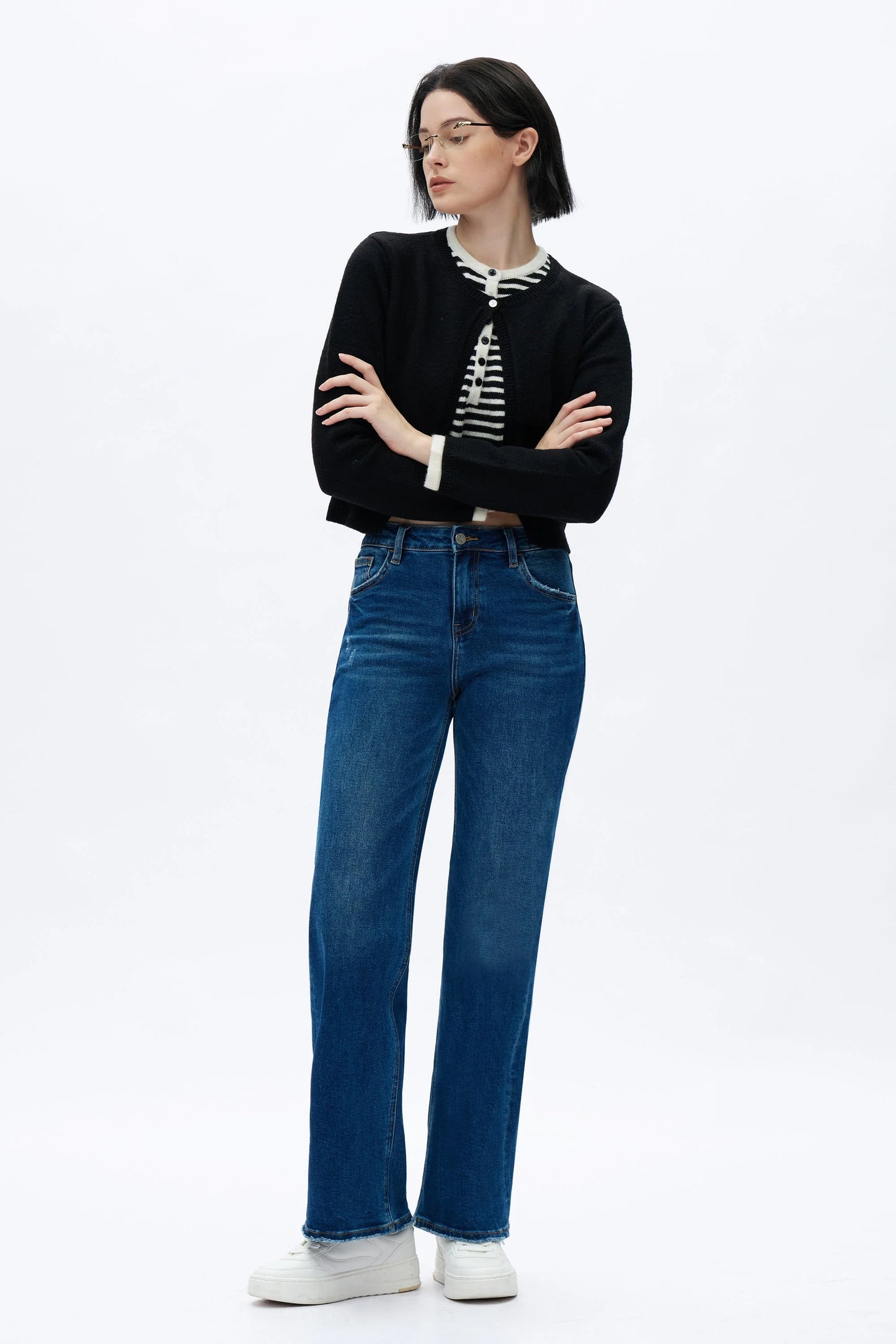 Alsa Mid Rise Wide Leg Jeans