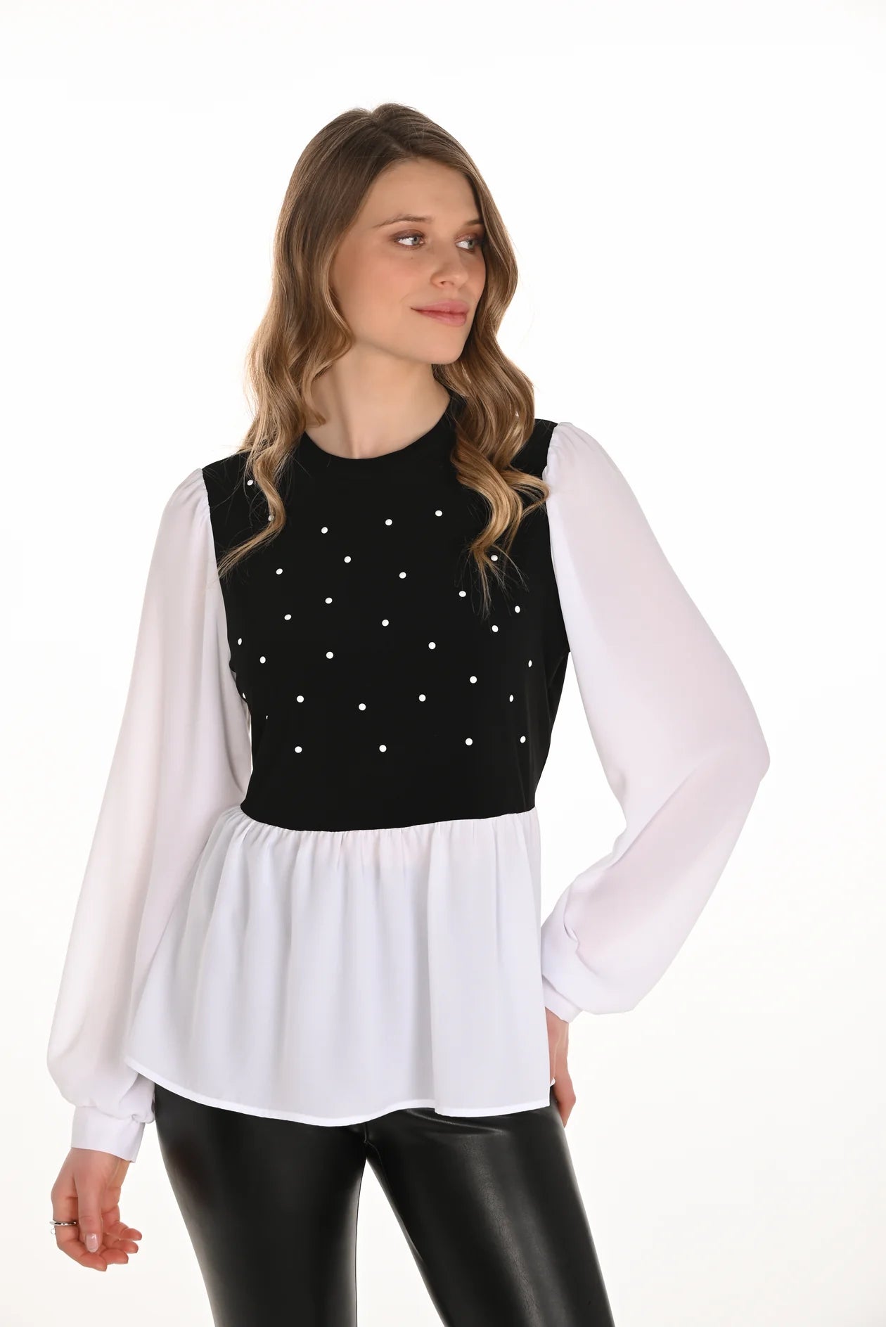 Black & White blouse